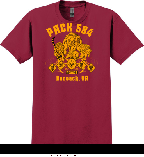 Bonsack, VA PACK 584 T-shirt Design 