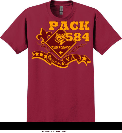 Pack
584
 Bonsack  VA T-shirt Design 