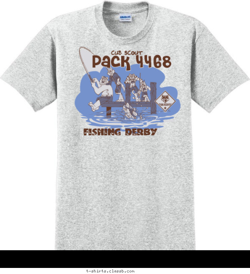 ANYTOWN, USA FISHING DERBY  Pack 4468 CUB SCOUT T-shirt Design 