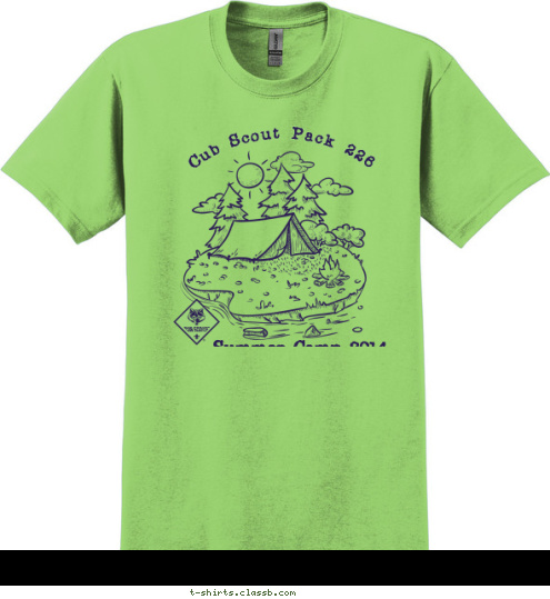 Cub Scout Pack 226  Summer Camp 2014
Franklin, IN  T-shirt Design 