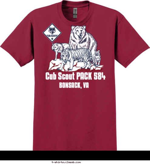 BONSACK, VA Cub Scout PACK 584 T-shirt Design 