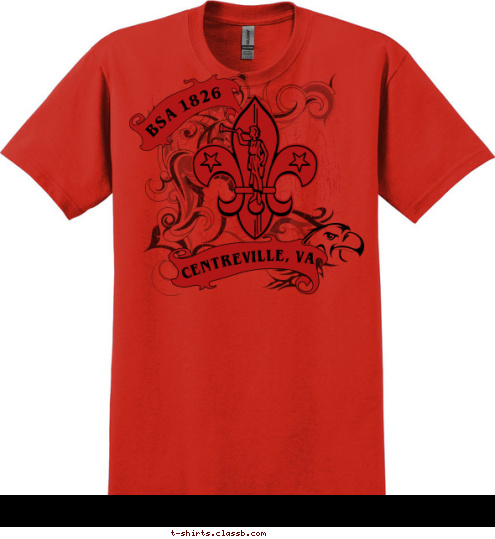 CENTREVILLE, VA BSA 1826 T-shirt Design 