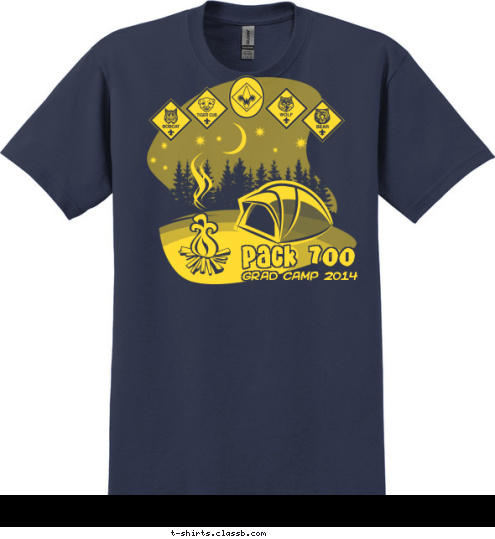 Grad Camp 2014 Pack 700 T-shirt Design 