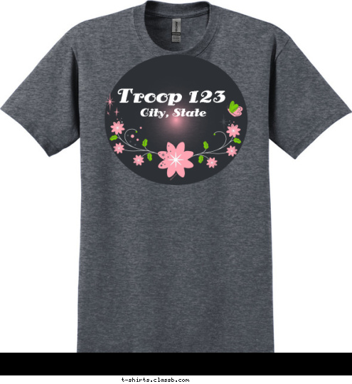 Your text here! Girl Scout Anytown, USA Troop 123 T-shirt Design SP4930