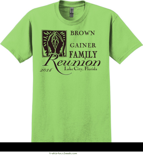 2014 Lake City, Florida BROWN 

GAINER T-shirt Design 