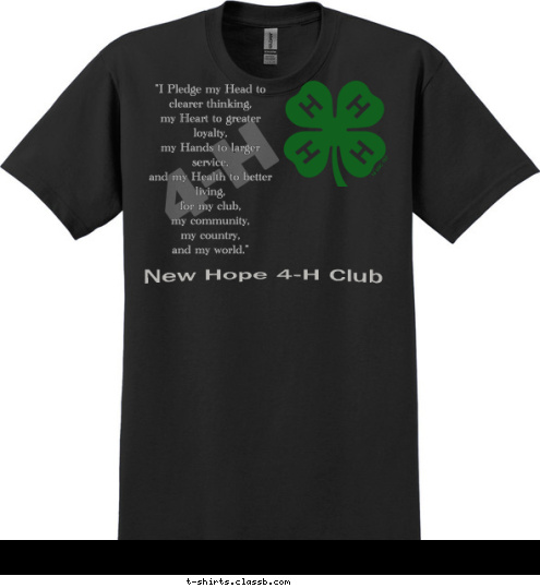 New Hope 4-H Club  T-shirt Design 