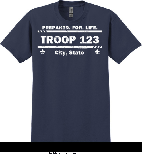 Your text here! New Text City, State TROOP 123 T-shirt Design SP4842