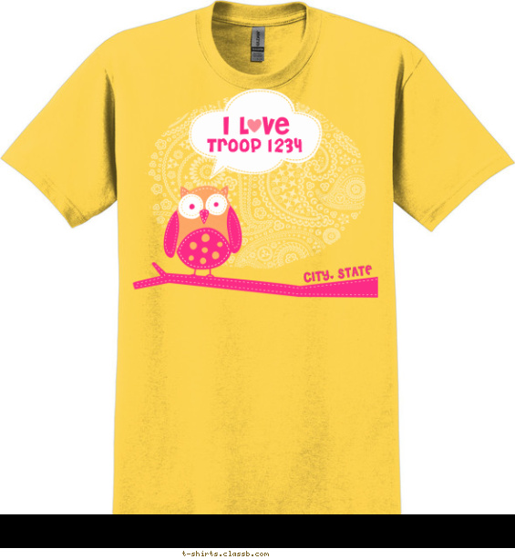 Owl on Tree Branch T-shirt Design