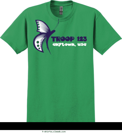 Your text here! anytown, usa TROOP 123 T-shirt Design SP4943