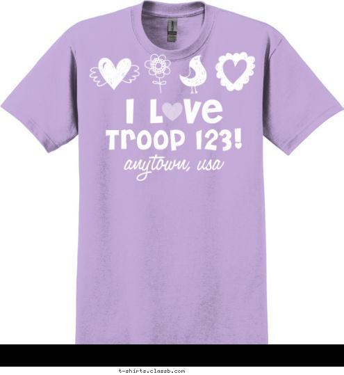 Your text here! anytown, usa Troop 123! T-shirt Design SP4944