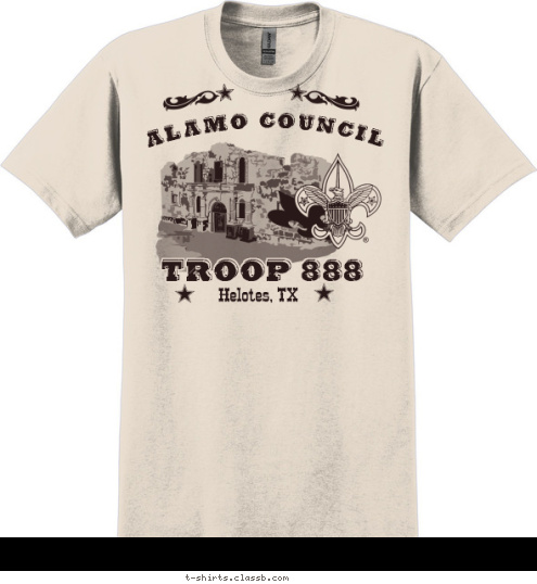 THE  Alamo Council Helotes, TX TROOP 888 T-shirt Design 