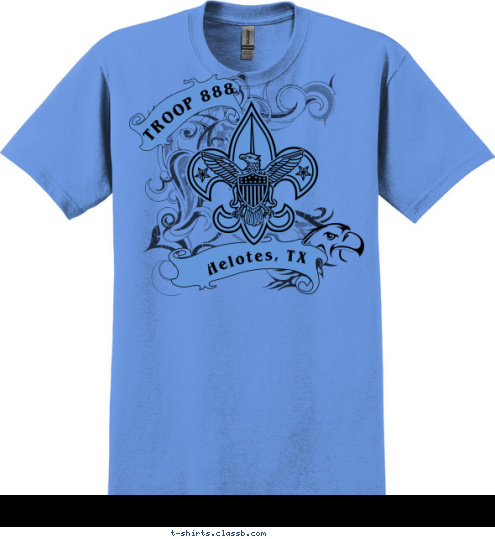 TROOP 888 Helotes, TX T-shirt Design 