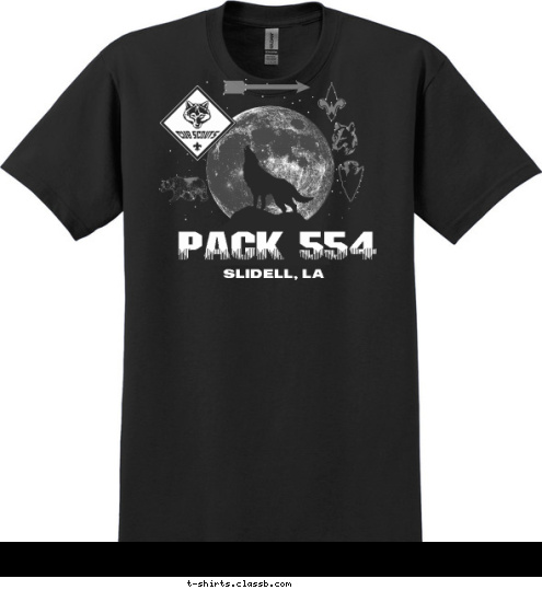 ANYTOWN, USA PACK 554 PACK 123 SLIDELL, LA T-shirt Design 