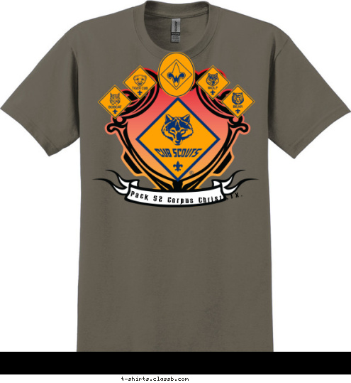 Pack 52 Corpus Christi,Tx. T-shirt Design 