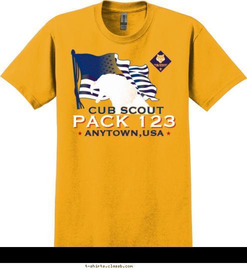 PACK 123 ANYTOWN,USA CUB SCOUT T-shirt Design 