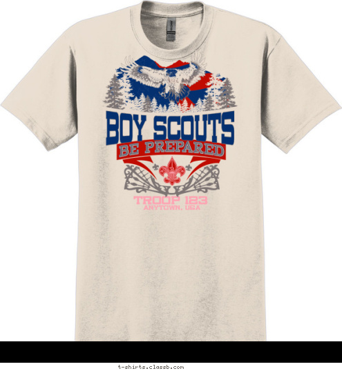 BOY SCOUTS ANYTOWN, USA TROOP 123 T-shirt Design 