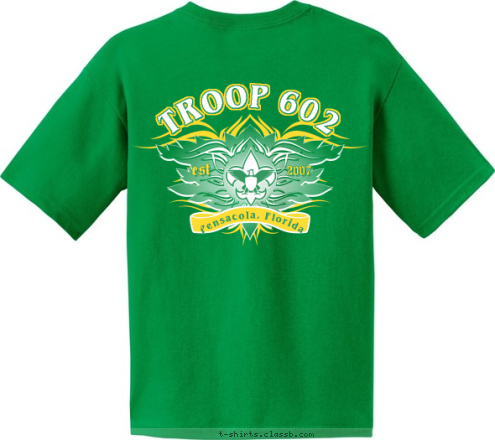 New Text est est TROOP 602 TROOP 602 2007 2007 Pensacola, Florida Pensacola, Florida T-shirt Design 