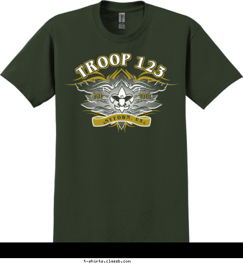 TROOP 123 ANYTOWN, USA est 1912 T-shirt Design 