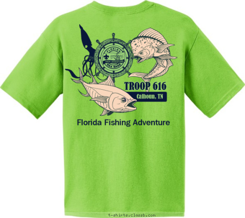 DEEP SEA ADVENTURE FLORIDA Florida Fishing Adventure Calhoun, TN TROOP 616 Calhoun, TN Troop  616 T-shirt Design 