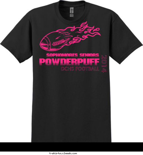 00 Will the Thrill POWDERPUFF SOPHOMORES SENIORS 2014 DCHS FOOTBALL T-shirt Design 