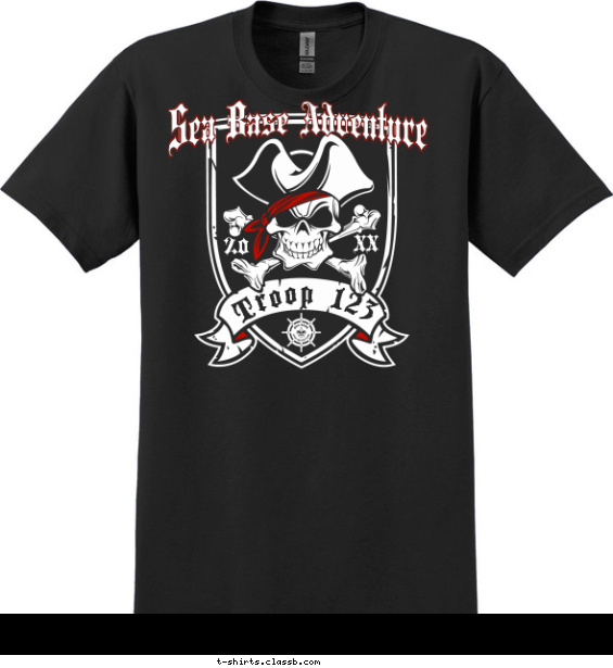 Sea Base Pirate Skull T-shirt Design