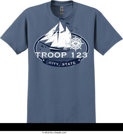 CITY, STATE TROOP 123 T-shirt Design SP4936