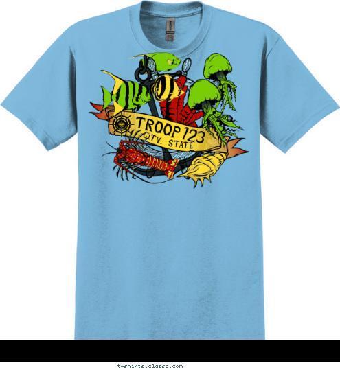 Your text here! ANYTOWN, USA TROOP  123 T-shirt Design SP4935