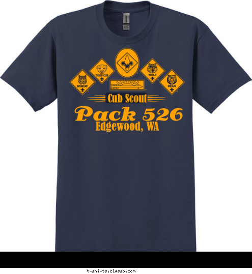 Pack 526 Edgewood, WA Cub Scout  T-shirt Design 