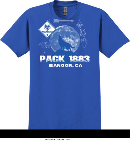 PACK 1883 BANGOR, CA T-shirt Design 