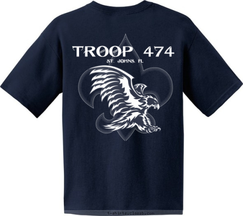 P O T R O 474 BSA Troop 474 TROOP 474 ST. JOHNS, FL T-shirt Design 