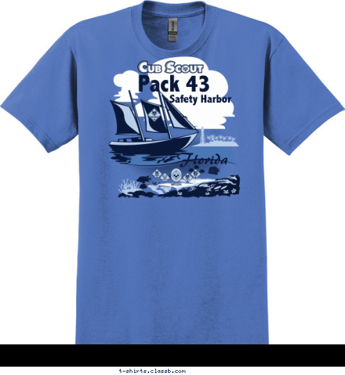 Cub Scout Safety Harbor Pack 43 Florida T-shirt Design 