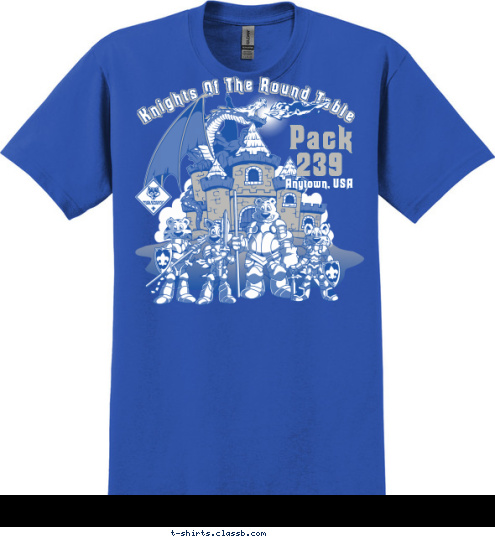 Pack 239 Anytown, USA Knights Of The Round Table T-shirt Design 