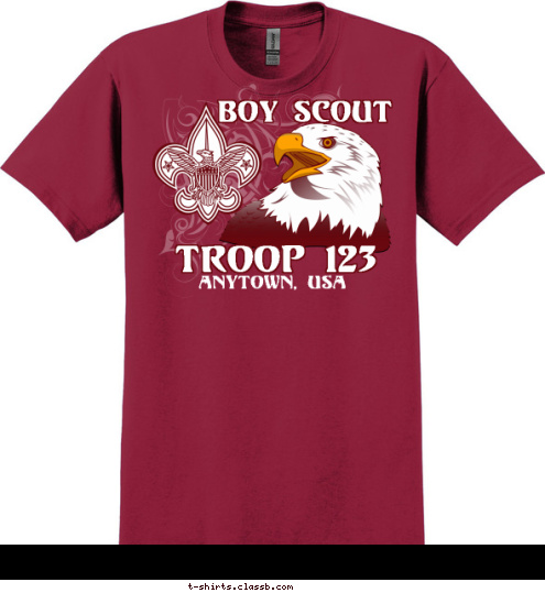 New Text BOY SCOUT ANYTOWN, USA TROOP 123 T-shirt Design 