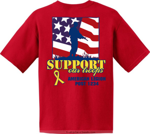 AMERICAN LEGION
POST 1234 AMERICAN LEGION
POST 1234 our troops our troops SUPPORT SUPPORT T-shirt Design 