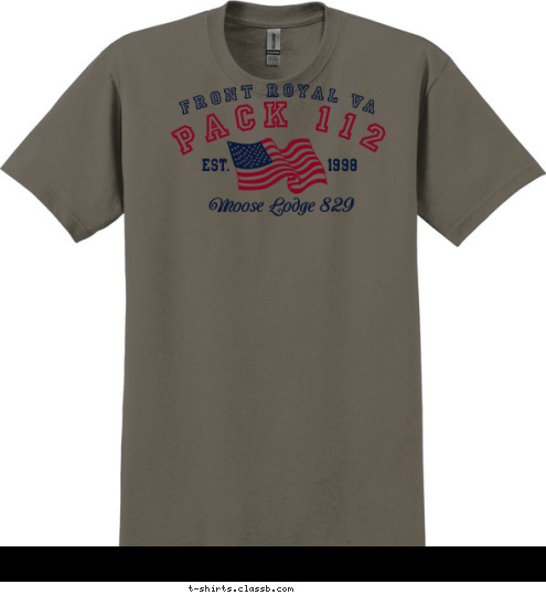 Moose Lodge 829 1998 EST. PACK 112 FRONT ROYAL VA T-shirt Design 