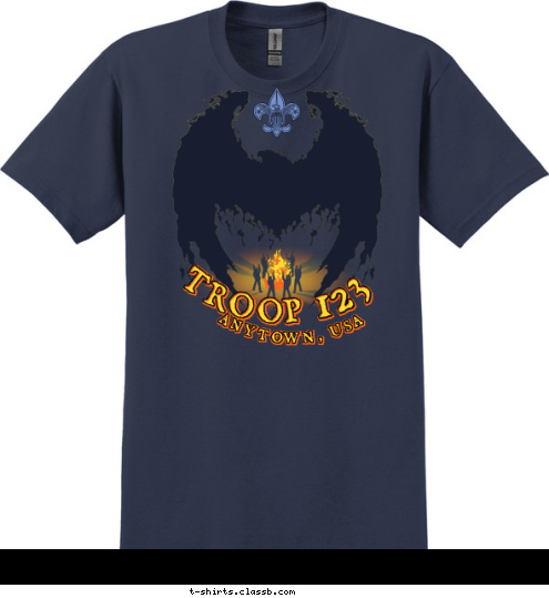 2014 LANDLUBBER ANYTOWN, USA 123 TROOP T-shirt Design 