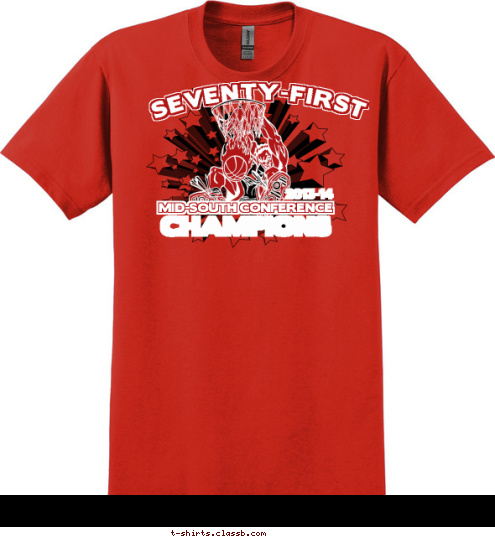 2013-14 MID-SOUTH CONFERENCE CHAMPIONS SEVENTY-FIRST T-shirt Design 