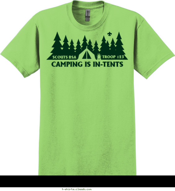 Pine Tree Campsite T-shirt Design