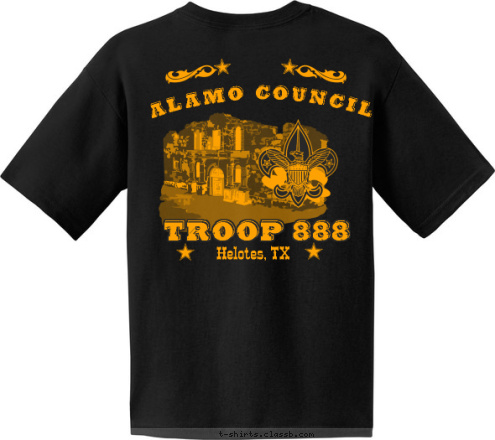 TROOP 888 Alamo Council Helotes, TX TROOP 888 Helotes, Texas T-shirt Design 