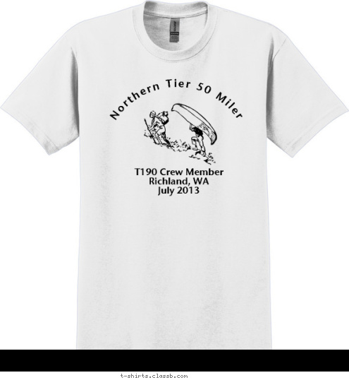 Your text here! T190 Crew Member
Richland, WA
July 2013 Northern Tier 50 Miler T-shirt Design 