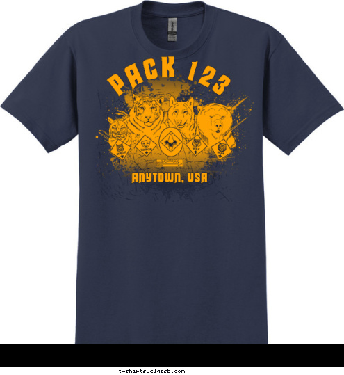 PACK 123 ANYTOWN, USA T-shirt Design 