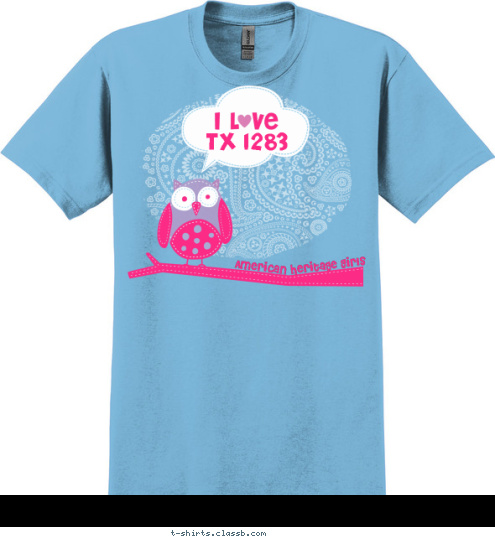 Troop American Heritage Girls TX 1283 T-shirt Design AHG owl