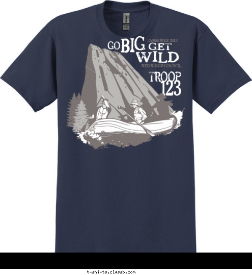 RED RIDGE COUNCIL TROOP JAMBOREE 2013 123 T-shirt Design 