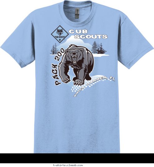 PACK 200  WINTER GARDEN, FL  Cub
           
             Scouts
           
             T-shirt Design 