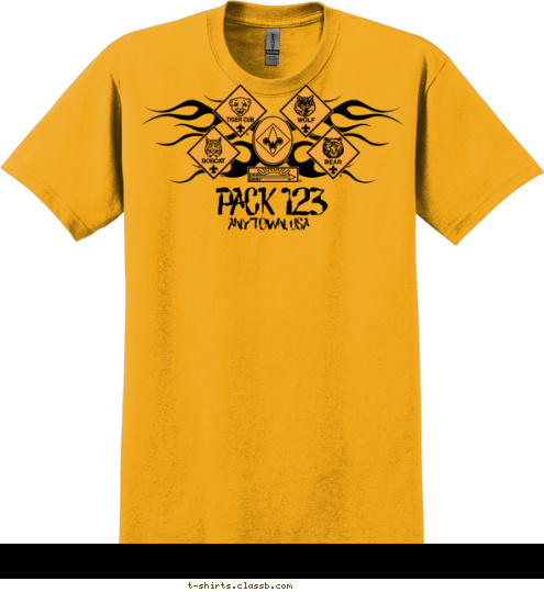 PACK 123 ANYTOWN, USA T-shirt Design 