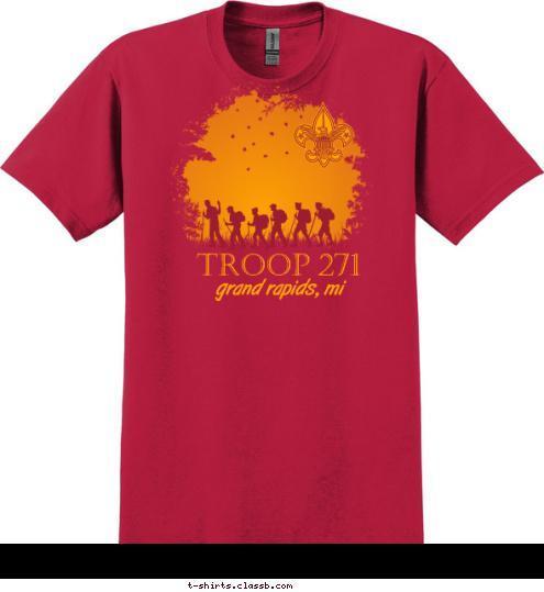 TROOP 271 grand rapids, mi TROOP 123 T-shirt Design NightHike 271