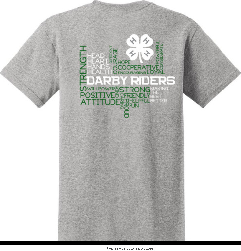 Madison County Fair ANYTOWN, USA CLUB NAME CLUB NAME 4-H 4-H DARBY RIDERS 4-H Madison County Fair 2014 DARBY RIDERS T-shirt Design 