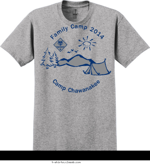 Camp Chawanakee Family Camp 2014 Anytown, USA Cub Scout Pack 123 T-shirt Design 