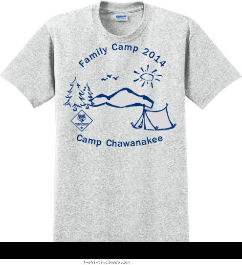 Camp Chawanakee Family Camp 2014  New Text Anytown, USA Cub Scout Pack 123 T-shirt Design 