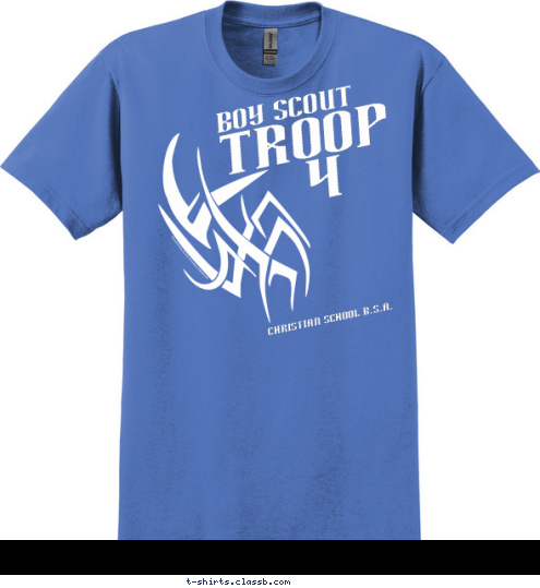 4 TROOP CHRISTIAN SCHOOL B.S.A. BOY SCOUT T-shirt Design 